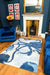 Woven Edge natural world octopus Blue, Navy Living Room Wool Rug.