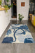 Woven Edge natural world octopus Blue, Navy Living Room Wool Rug.