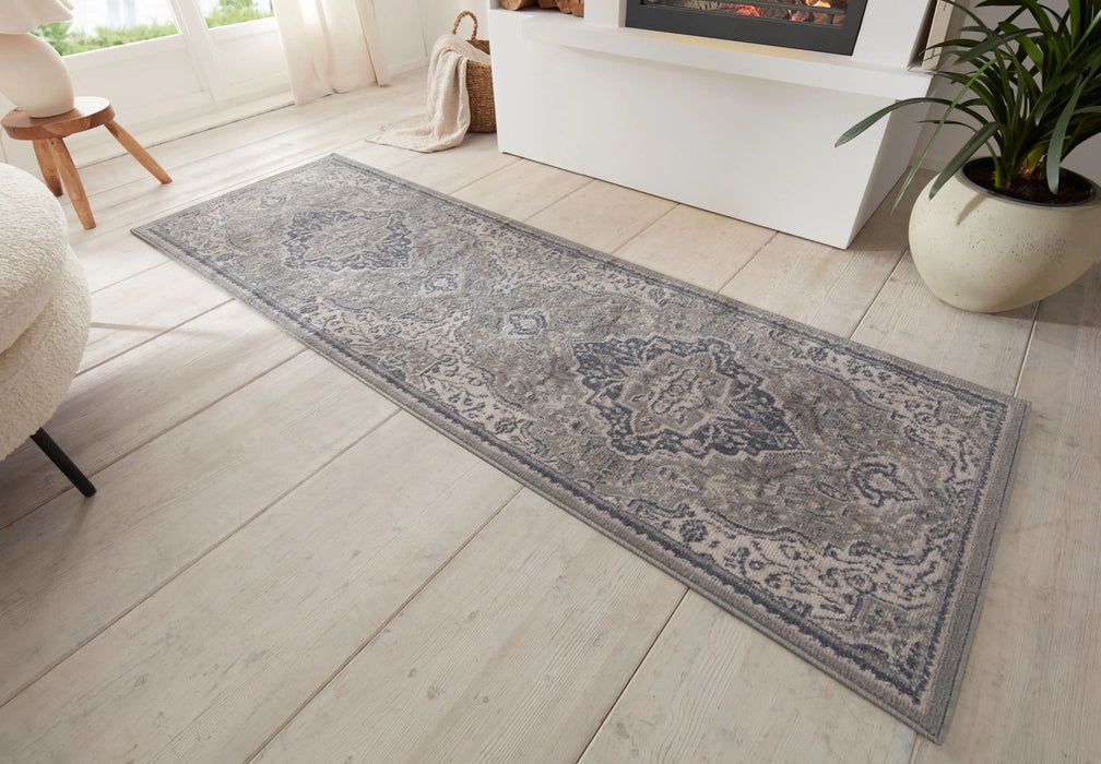 Hanse Home terrain orken grey cream Grey, Cream Living Room Moroccan Rug.