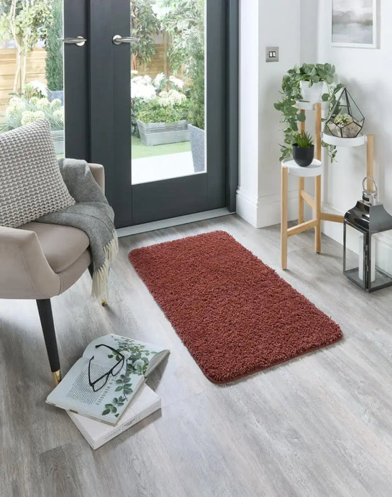 My Mats buddy ox red Red Living Room Shaggy Rug.