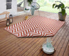 NorthRugs twin supreme palma cayenne Orange Living Room Striped Rug.