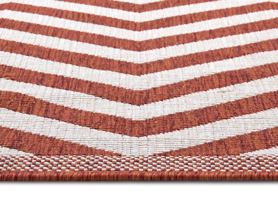 NorthRugs twin supreme palma cayenne Orange Living Room Striped Rug.