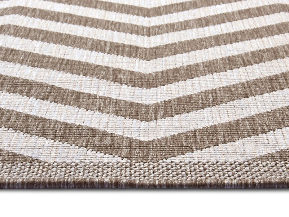 NorthRugs twin supreme palma linen Brown Living Room Striped Rug.