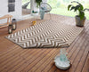NorthRugs twin supreme palma linen Brown Living Room Striped Rug.