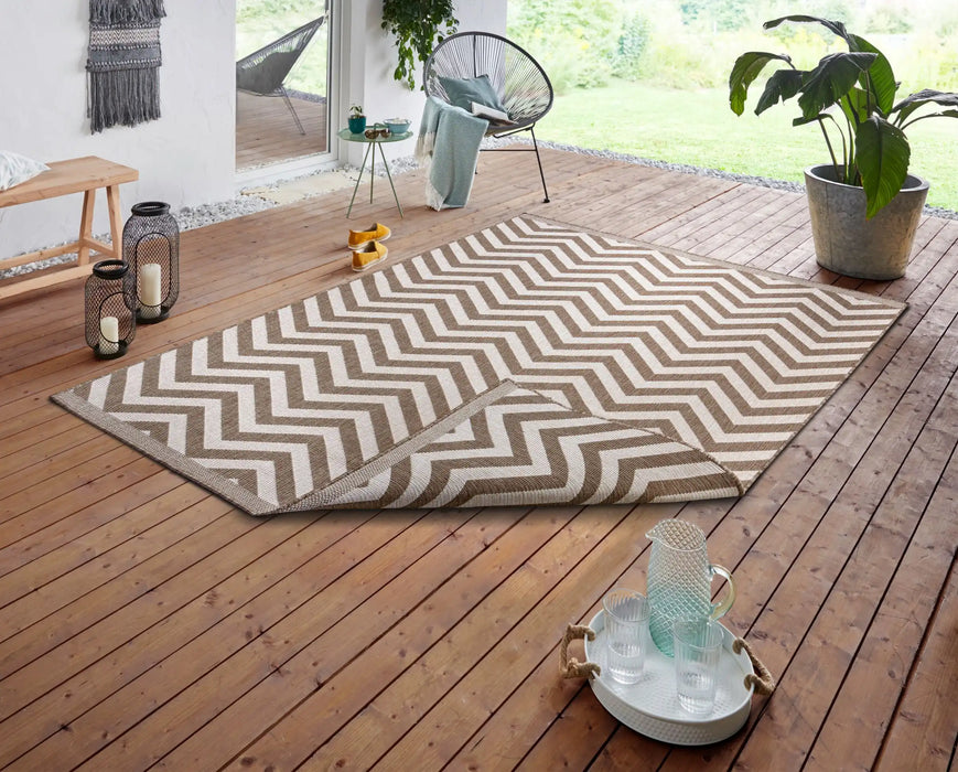 NorthRugs twin supreme palma linen Brown Living Room Striped Rug.
