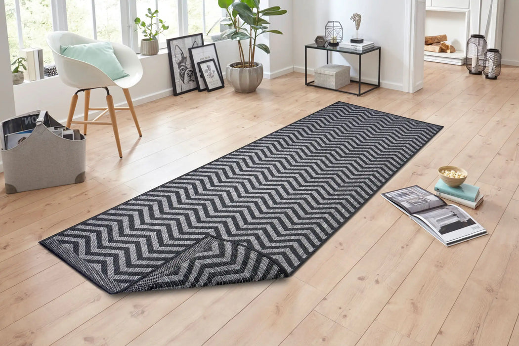 NorthRugs twin supreme palma night silver Grey Living Room Striped Rug.