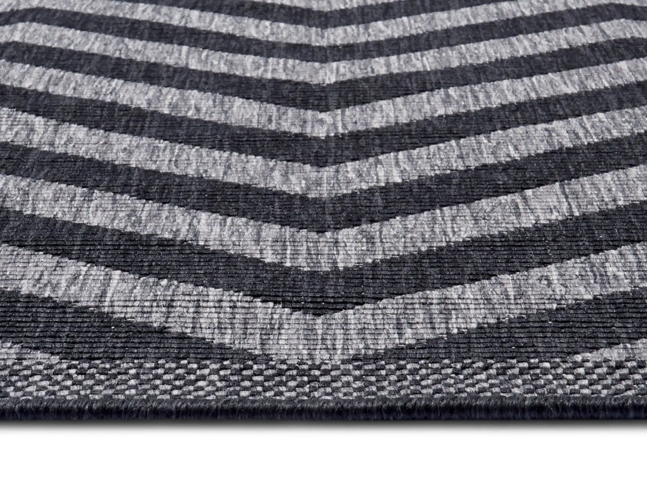 NorthRugs twin supreme palma night silver Grey Living Room Striped Rug.