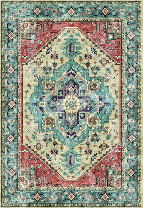Likewise Matting persian classic parisa Blue, Multicoloured Living Room Moroccan Rug.