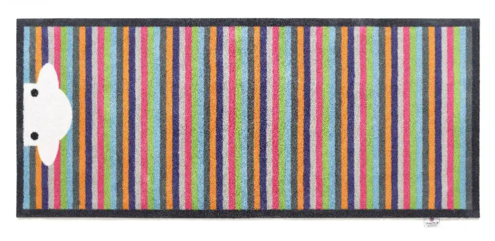Hug Rug herdy peep stripe Multicoloured Outdoor  Washable Rug.