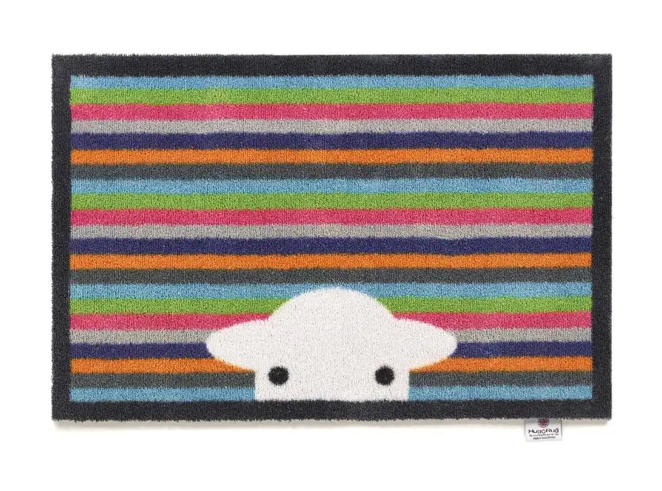 Hug Rug herdy peep stripe Multicoloured Outdoor  Washable Rug.
