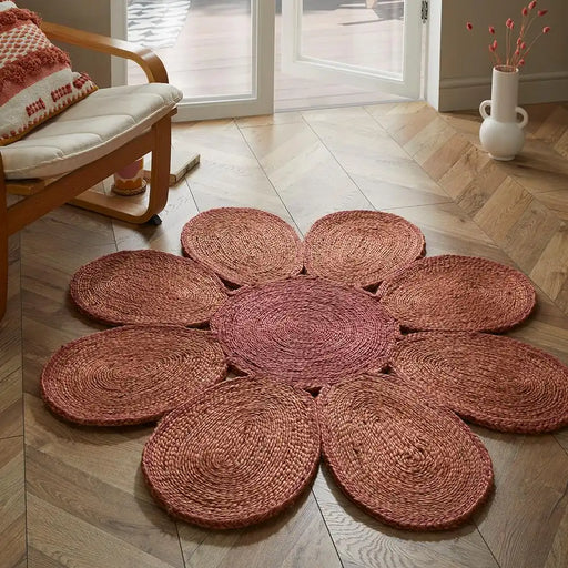 Esselle spinningfields pink Pink Living Room Natural Fibre Rug.
