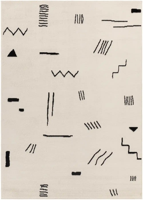 Surya pss piper 2356 white Cream Living Room  Rug.