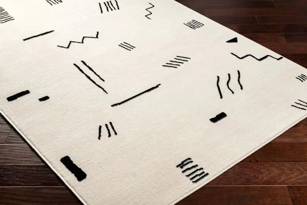 Surya pss piper 2356 white Cream Living Room  Rug.