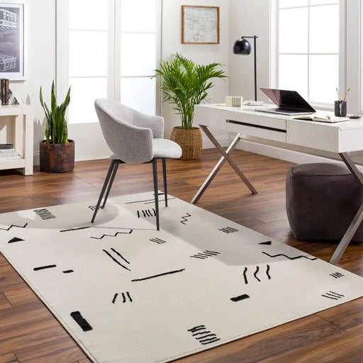 Surya pss piper 2356 white Cream Living Room  Rug.