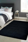 Homemaker snug melrose plain black Black Living Room Geometric Rug.