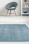 Homemaker snug melrose plain denim Blue Living Room Geometric Rug.