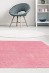 Homemaker snug melrose plain pink Pink Living Room Geometric Rug.