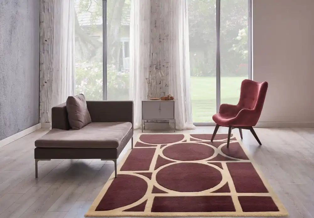 Asiatic metro plum Purple, Red Living Room Wool Rug.