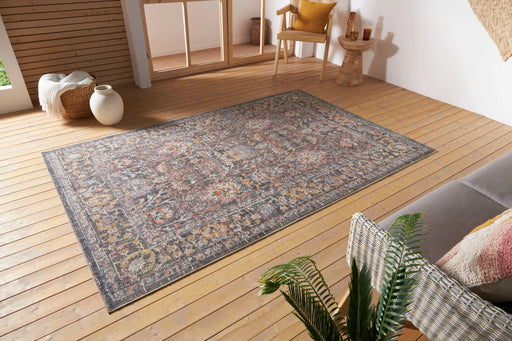 Nouristan cairo port cream blue Blue, Cream Living Room Moroccan Rug.