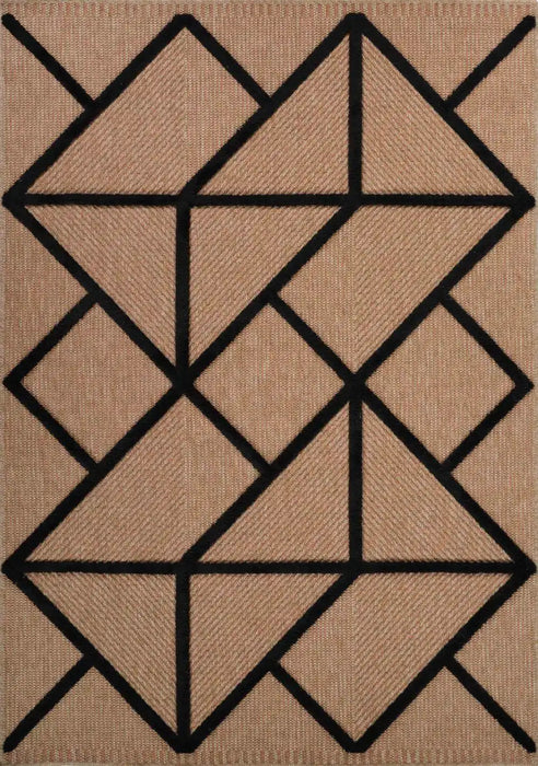 Serdim Rugs harper outdoor prism black Brown, Black Living Room Natural Fibre Rug.