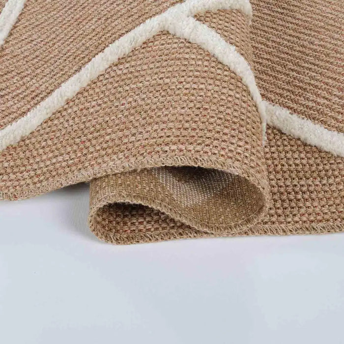 Serdim Rugs harper outdoor prism cream Beige, Ivory, Cream Living Room Natural Fibre Rug.