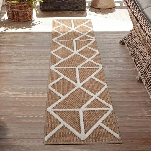 Serdim Rugs harper outdoor prism cream Beige, Ivory, Cream Living Room Natural Fibre Rug.