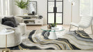 Nourison prismatic prs31 charcoal grey Grey, Multicoloured Living Room Wool Rug.