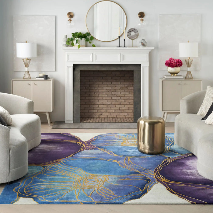 Blue Prisma Rug Prismatic PRS32 Blue Gold Rugs - Buy PRS32 Blue Gold Rugs Online from ...