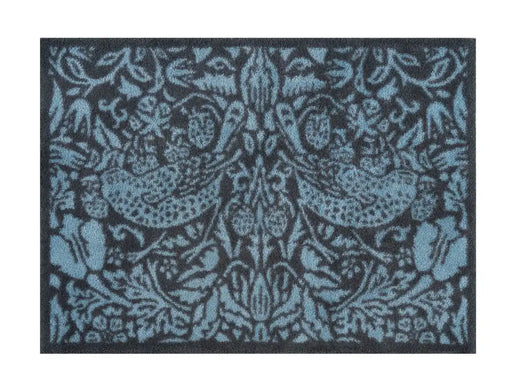 Turtle Mat morris and co pure strawberry thief blue Blue Outdoor  Washable Rug.