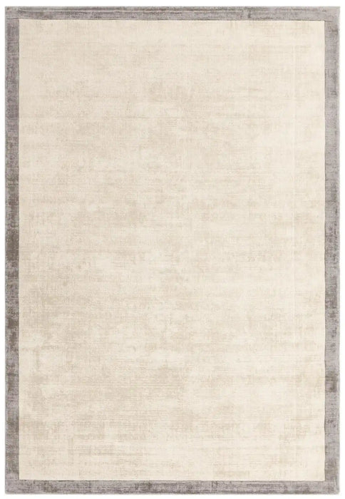Asiatic blade border putty silver 07 Grey, Ivory Living Room  Rug.