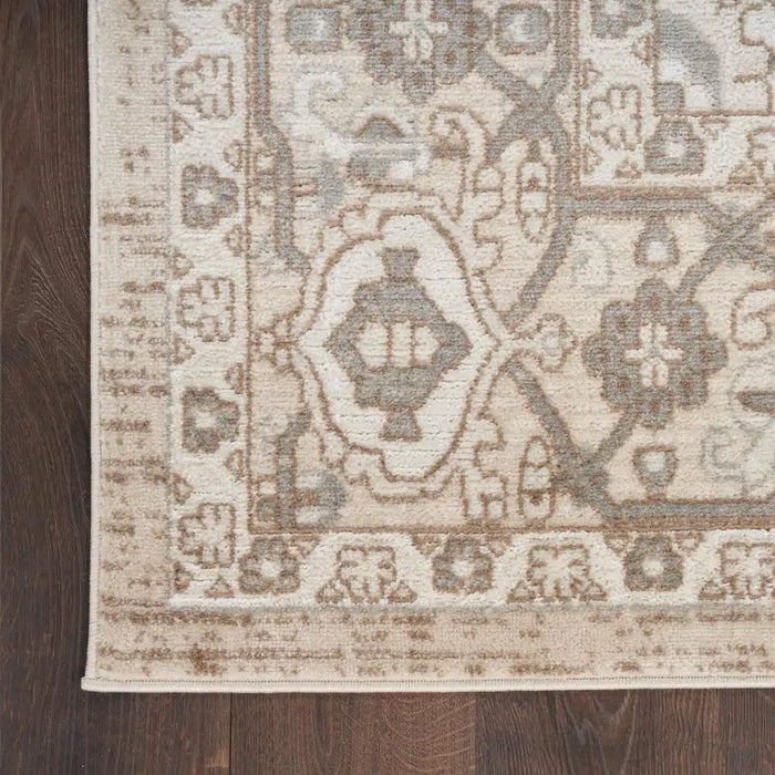 Nourison quarry qua05 beige Beige Living Room Moroccan Rug.
