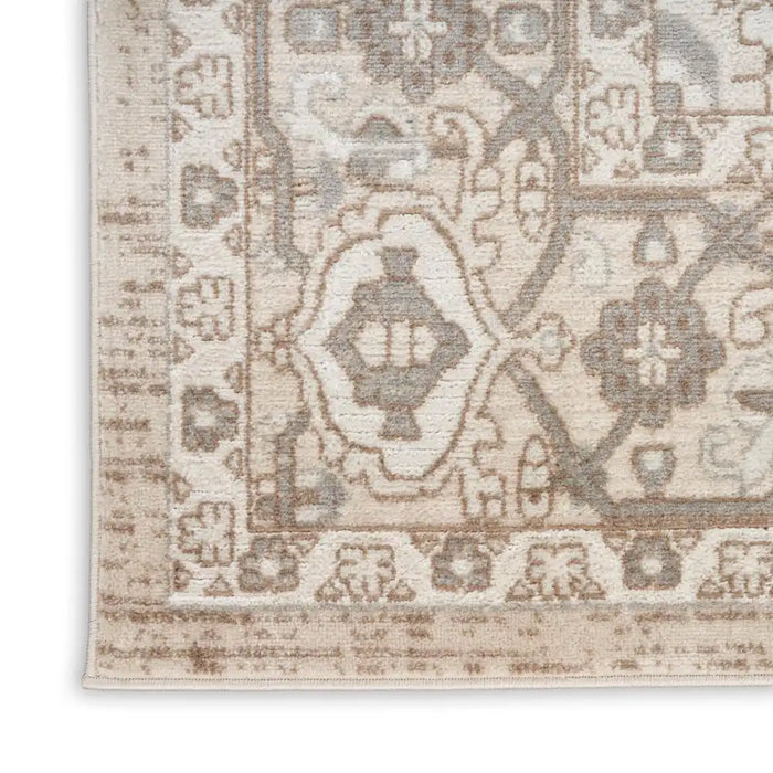Nourison quarry qua05 beige Beige Living Room Moroccan Rug.