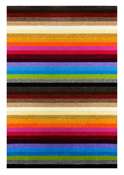 Likewise Matting linea rainbow Multicoloured Living Room Striped Rug.