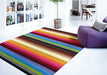 Likewise Matting linea rainbow Multicoloured Living Room Striped Rug.