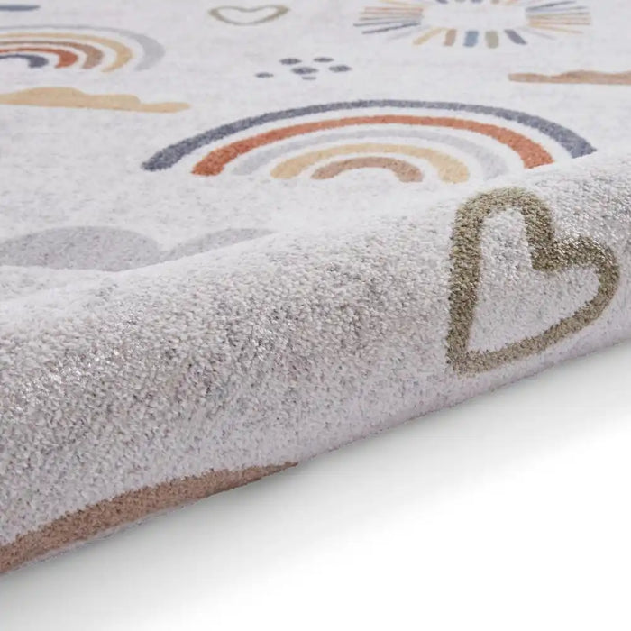 Think Rugs vida washable rainbow sun Multicoloured Bedroom  Washable Rug.