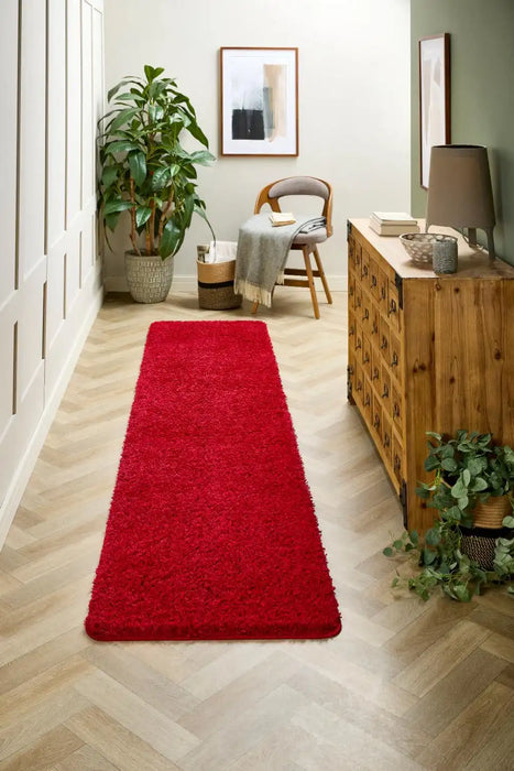My Mats buddy red Red Living Room Shaggy Rug.