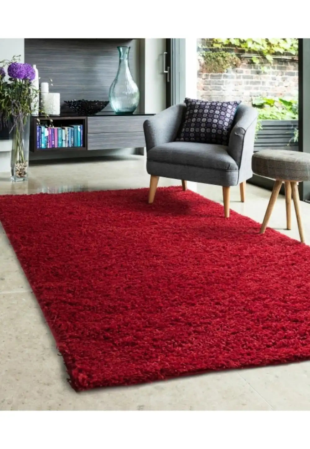 ACME Furniture SAWTELL RUG レッド Jazz Shaggy RED Red Rug — RugsDirect Online