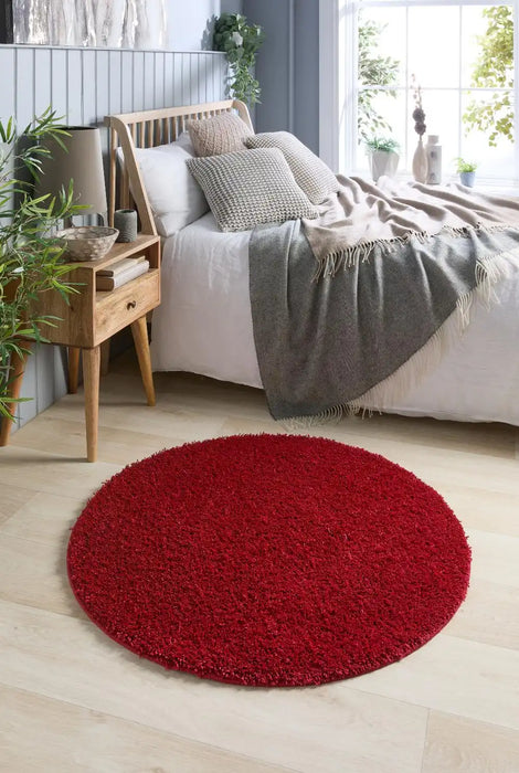 My Mats buddy red Red Living Room Shaggy Rug.