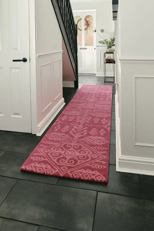 Woven Edge woven edge runners regalia c4 pink Pink Living Room Wool Rug.