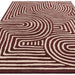 Asiatic reef rf 29 curve plum Purple, Cream Living Room Wool Rug.
