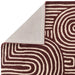 Asiatic reef rf 29 curve plum Purple, Cream Living Room Wool Rug.