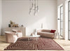 Asiatic reef rf 29 curve plum Purple, Cream Living Room Wool Rug.