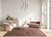 Asiatic reef rf 29 curve plum Purple, Cream Living Room Wool Rug.
