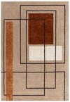 Asiatic reef rf20 outline terracotta Beige, Multicoloured Living Room Wool Rug.