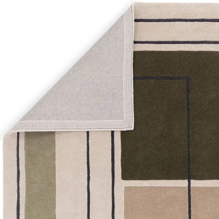 Asiatic reef rf21 outline khaki Beige Living Room Wool Rug.