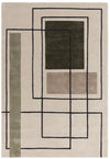 Asiatic reef rf21 outline khaki Beige Living Room Wool Rug.