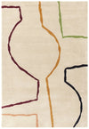 Asiatic reef rf22 linear multi Cream Living Room Wool Rug.