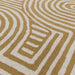 Asiatic reef rf28 curve ochre Yellow Living Room Wool Rug.