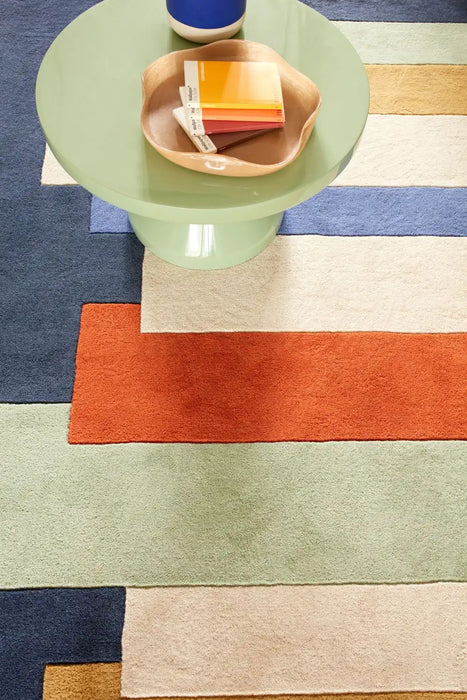 Asiatic reef rf33 stacks multi Multicoloured Living Room Wool Rug.