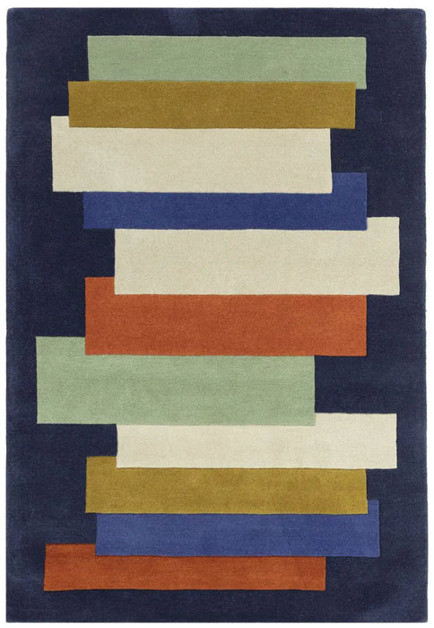 Asiatic reef rf33 stacks multi Multicoloured Living Room Wool Rug.